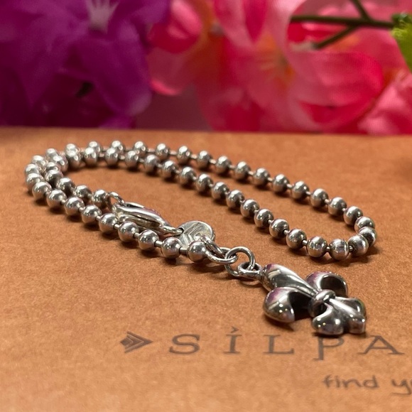 Silpada Fleur-de-lis Sterling Silver Ankle Bracelet A2642 - Picture 7 of 16